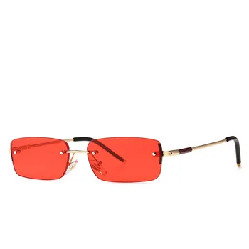 MINCL/Moški Hip-Hop Kvadratnih Kovinskih brez okvirjev Majhen Okvir Jasne Barve Leče, sončna Očala blagovne Znamke Oblikovalec Ženske Pravokotni sončna Očala NX
