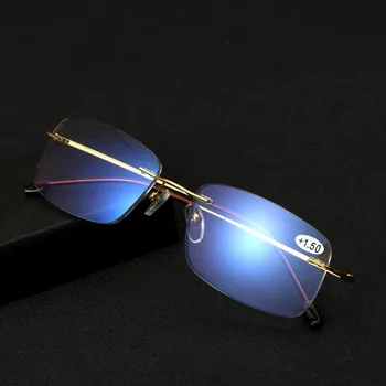 EVUNHUO Titanove Zlitine Proti-Blu-ray Postopno Obravnavi Očala Rimless Presbyopic Očala Multifokalna Očala Dioptrije 1-3