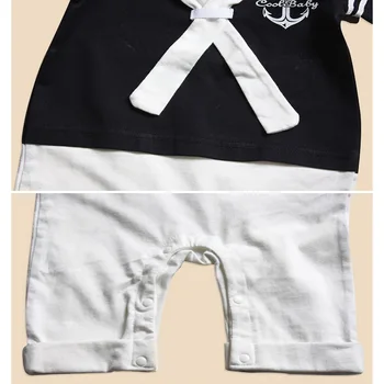 2018 Otroške igralne obleke Mornar Mornarica Novorojenčka Oblačila Baby Fantje Jumpsuits Shortall Bombaž Dom Kostum za otroška Oblačila, 80 90 95
