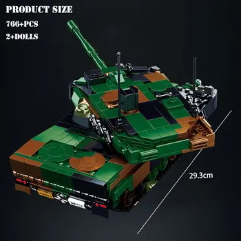 BZDA WW2 Super Tank Gradnik Vojaške Leopard 2 Glavni Bojni Tank Model Tehnične Orožje Vojak Opeke otroška Igrača boy