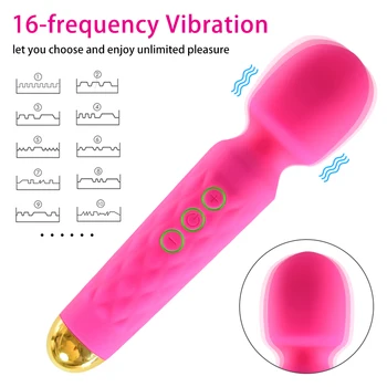 16 Načini AV Vibrator Čarobno Palico Massager Ženska Sex Igrače Močan G Spot z vibriranjem Dildo Klitoris Stimulator Vibrator Ženska