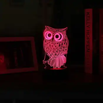 3D Noč Svetlobe Živali Pisane USB LED Svetilke Novosti Razsvetljava za Božič Doma Spalnica Otroci Touchs Preklop Svetilko