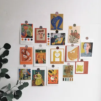 Skandinavski Slog Oljna slika, Papir, Kartice Dekoracijo Sten Morandi Soba Okno Nalepke Ročno poslikano Umetnosti Ljubek Komplet 30 Plakat