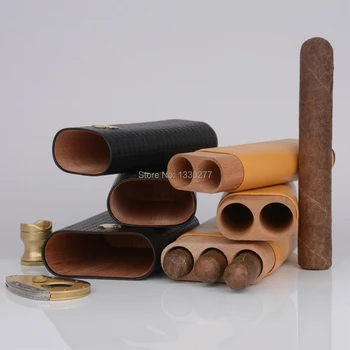 COHIBA Vikend Potovanje Cigar Imetnik Cohiba cedrovine 3 Cev potovanja cigar imetnik Fit 3 prste 54rings cigare