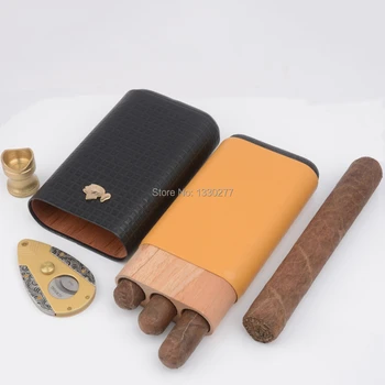 COHIBA Vikend Potovanje Cigar Imetnik Cohiba cedrovine 3 Cev potovanja cigar imetnik Fit 3 prste 54rings cigare