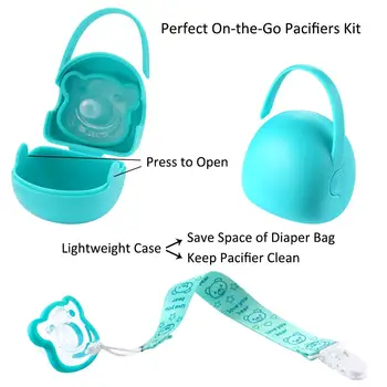 Nova Zasnova VALUEDER 2-Barvni Polni Silikona Baby Cucla ali BPA Free Baby Soother z Cucla Posnetke in Plastičnih Shranjevanje Primera
