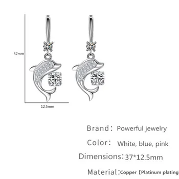 NEHZY 925 sterling srebro nove ženske modni nakit visoke kakovosti kristalno cirkon dolgo tassel preprost dolphin kavljem uhani