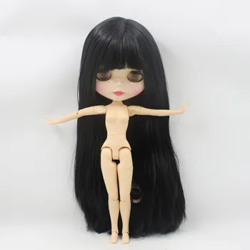 LEDENO DBS Blyth lutka bjd igrača, črno ravne dolge lase, bele kože, skupni organ 1/6 gola lutka 30 cm