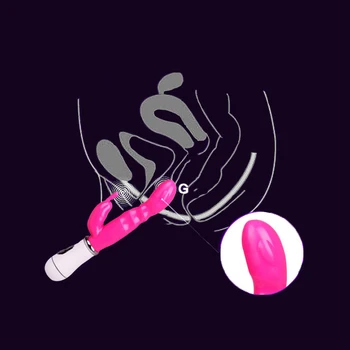 12 Hitrost Močno USB Rabbit Vibrator, Masturbator Sex Igrača za Ženske Vagine, Klitoris Dvojni Vibrator Vagina Vibracij