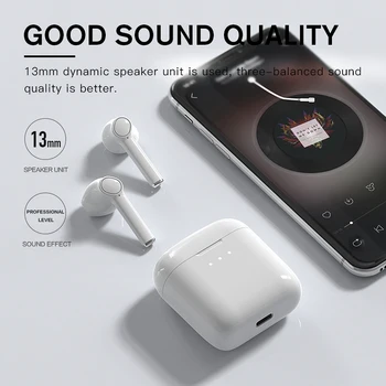 IKF S1 Bela Brezžične Slušalke Bluetooth 5.0 Stereo Šport Nepremočljiva Pol v Uho Brezžični Čepkov z 650mAh Polnjenje Box