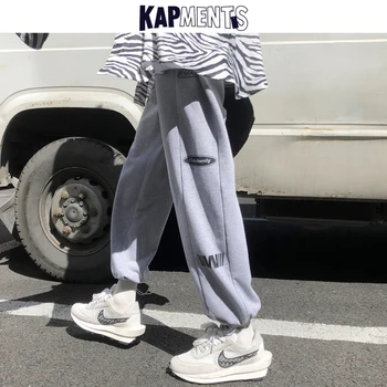 KAPMENTS Moških Ulične Pismo Tiskanja Joggers Hlače 2020 Kombinezon Mens Oversize Hip Hop Harem Hlače Moški korejski Sweatpants 5XL
