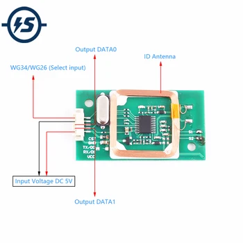 RFID Brezžični Modul Bralnika 13.56 MHz 125KHz Dvojno Frekvenco Wiegand WG26 WG34/UART ID IC Card Reader 5 12V