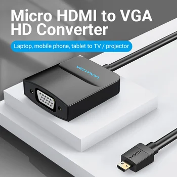 Banja Mikro HDMI na VGA Adapter HDMI Moški-VGA Ženski Pretvornik Kabel 1080P HD za TV HDTV Projektor Mini HDMI VGA Pretvornik