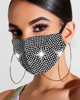 Unisex Modna Sije Nosorogovo Dekoracijo Elastična Masko Nakit Nočnega Kluba Crystal Maske 2020 Zmanjšala Najbolje Prodajanih Izdelkov