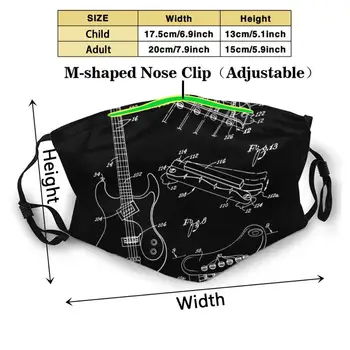 Bas Kitaro Masko Stroj Filter Poletje Vroče Prodaje Usta Maske Bas Kitara Patent Risanje Bas Bas Kitara Jazz Basist