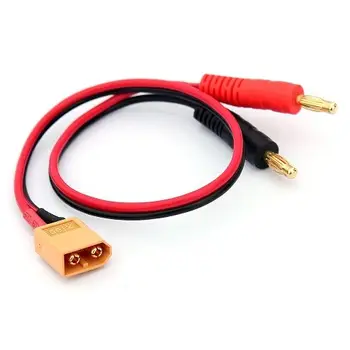 Kabel XT60 mačo a HXT Banana 4.0 mm mačo rojo-negro
