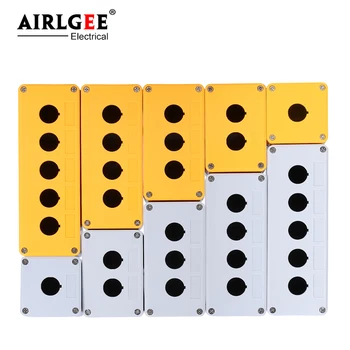 Visoka kakovost 22 mm vgradnja gumb za vklop nadzora polje gumb polje vodotesno in dustproof rumena bela 12345 luknjo BX2