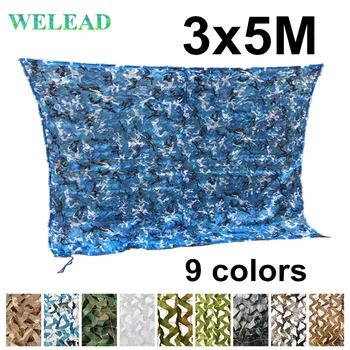 WELEAD 3x5M Okrepljeno Prikrivanje Mreže Vojaške Belo Modri Pesek Črna Vrt v Senco Skriti Očesa Zunanji platnene strehe 3x5 5x3 3*5 5*3M