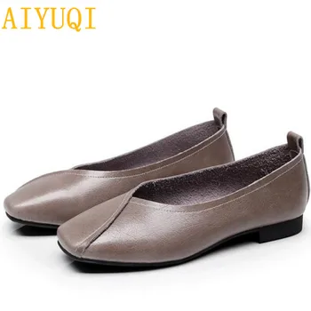 AIYUQI ravno čevlji 2020 nove jesensko pravega usnja ženske ravno čevlji onon-zdrsa Plus Velikost 35-43 Ženske priložnostne čevlji