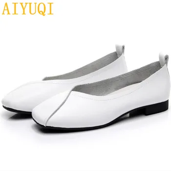 AIYUQI ravno čevlji 2020 nove jesensko pravega usnja ženske ravno čevlji onon-zdrsa Plus Velikost 35-43 Ženske priložnostne čevlji