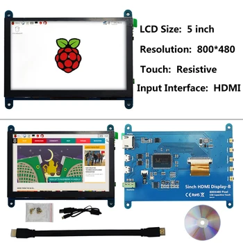 Raspberry Pi 4B Zaslon na Dotik 3.5/5/7 palčni LCD-Modul Ohmska/Kapacitivni Zaslon Zaslon na Dotik za Raspberry Pi 3B+/3B