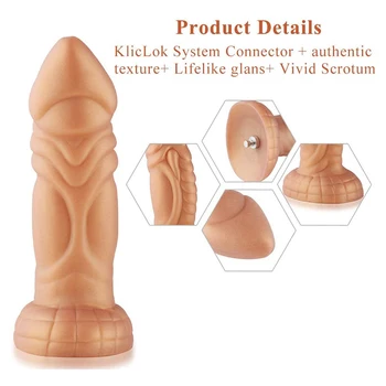 Belušno popek Dildo za Hismith Kliclok Sex Stroj, sesalni silikonski vibrator seks pralni ženski z vibriranjem dildo