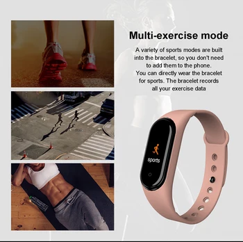 Pametna Zapestnica Ure Pametno Gledati Moški Ženske Športna Fitnes Tracker Krvnega Tlaka, Srčnega utripa Bluetooth Smartband reloj
