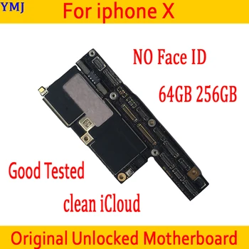 Tovarniško odklenjen Za iPhone X XS XR XS MAX matične plošče, brez Obraza, ID,Original za iphone X Mainboard s Celotno Ploščo Žetonov