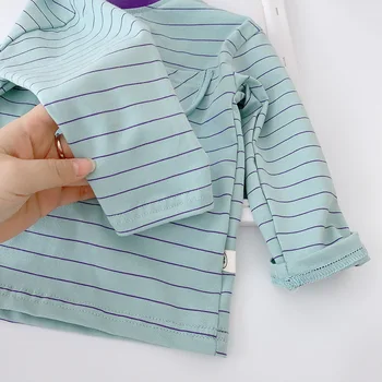 Newborn Baby Fantje T-shirt 2021 Pomlad Jesen Bombaž Dno Srajce Malčka Dekleta Striped Oblačila za Malčke Moda Vrhovi Tees