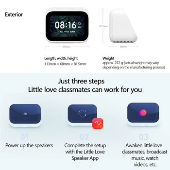 Original Xiaomi AI Obraz, Zaslon na Dotik, Bluetooth 5.0 Zvočniški Digitalni Prikaz Budilka WiFi Smart Povezava z Video zvonec