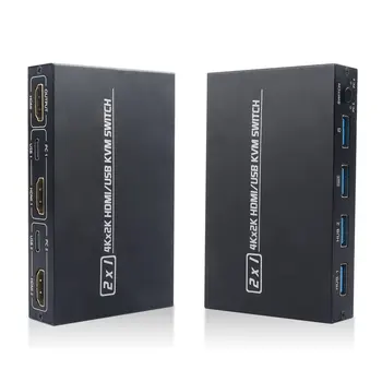 HDMI je združljiv združljiv KVM Stikalo 2 Vrata za 2 Računalniki Delež En Monitor, Tipkovnico, Miško, Tiskalnik, 4K 30Hz