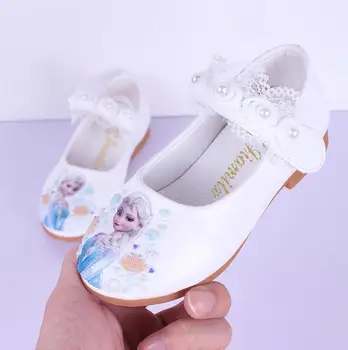 Disney otroška športna obutev za pomlad jesen dekleta usnjeni čevlji zamrznjen ples princesa čevlji elsa ana čevlji