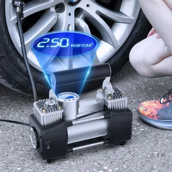 Avto polnilec črpalka visoke moči dvojni cilinder digitalni zaslon z lučmi prenosni avto