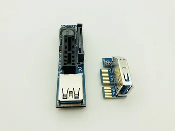 PCI-E Razteznih PCI E 1X na 1X Riser USB 3.0 Kabel SATA Power, ki Delajo za Matično ploščo PCI-E x1 Slot Bitcoin Rudar Antminer Rudarstvo