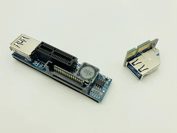 PCI-E Razteznih PCI E 1X na 1X Riser USB 3.0 Kabel SATA Power, ki Delajo za Matično ploščo PCI-E x1 Slot Bitcoin Rudar Antminer Rudarstvo