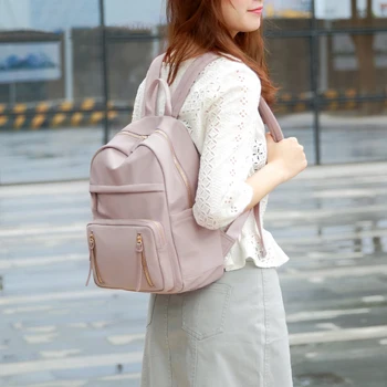Moda Nylon Nahrbtnik ženske nepremočljiva platno prosti čas nahrbtnik roza, velike zmogljivosti, študent potovanja torba nahrbtnik