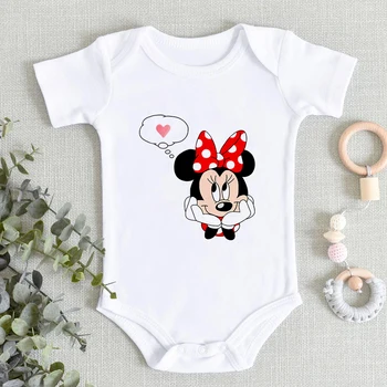 Nov Prihod Novorojenčka Unisex Modna Bombaž Minnie Mouse Tiskanih Baby Romper Malčka Bodysuits Dojenčke Onesies Dropship