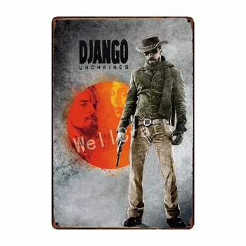 [ WellCraft ] DJANGO Kovine znaki Španija Filmski Plakati Kino Bar Dekoracijo Retro Stenska Ploščica Paitning FG-254