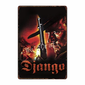 [ WellCraft ] DJANGO Kovine znaki Španija Filmski Plakati Kino Bar Dekoracijo Retro Stenska Ploščica Paitning FG-254
