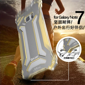 Aluminij Gundam Oklep Iron Man Ohišje Za Samsung Galaxy Note FE Opomba 7 N9300 Primeru mobilnega Telefona Primerih Zaščitne Lupine, Kože, Torba