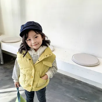 2019 Pozimi Nov Prihod v korejskem slogu bombaž zgosti in toplo vseh tekmo navzdol telovnik plašč za cute sweet baby dekleta in fantje