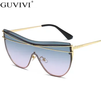 Rimless Prevelik sončna Očala Ženske 2020 Mačka Oči, sončna Očala Moških Gradient Moda Stempunk sončna Očala Goggle Očala UV400