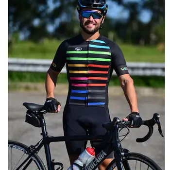 VEZZO Moške kratek sleeve kolesarjenje jersey določa pro team majhne očesa tkanine quick-dry gel blazinico bib hlače ciclismo hombre bike wear