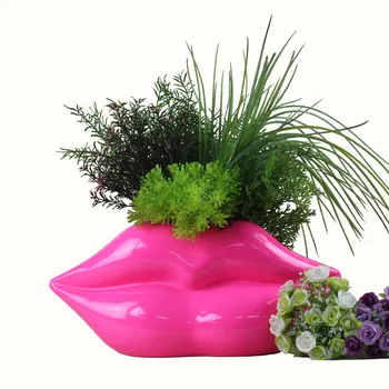 Po meri Ustnice Cvet Vazo Rdeča Usta Oblikovan Rastlin Pot Sodobne Smolo Ustnice Vaza Ne vsebujejo Umetnih Cvet/zelenih Rastlin