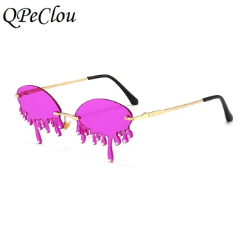 QPeClou 2020 Nove Luksuzne Smešno Diamond Sončna Očala Ženske Modni Edinstveno Jok Sončna Očala Ženske Solze Stranka Odtenki Oculos De Sol