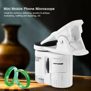 Izjemno majhen Mikroskopom Mobilni Telefon 9595W Lupo 60X LED luči Posnetek