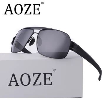 AOZE mens Polarizirana Vojaške SunglassesUV400 Za Policijo Vožnje Kvadratnih UV sončna Očala Črna Očala Za Moške Anti Glare Vizir 3258