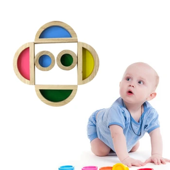 Za Mavrica Akril Lesena Gradnja Blokov, Otroška Izobraževalna Igrača Montessori Otroci igrače
