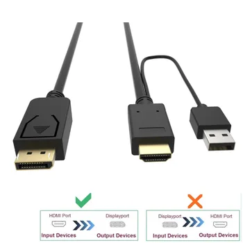 HDMI Moški Razširitve 8K 4K ločljivosti 1080P, da DisplayPort HDMI VGA DVI Moški Prilagodilnik Pretvornika 2M Kabel z Micro USB Napajanje