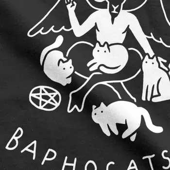 Baphocats Majica S Kratkimi Rokavi Moški Čistega Bombaža Baphomet T-Shirt Satan Demon Tees Okultno Kozje Kratek Rokav Vrhovi Plus Velikost Satanic Tshirt
